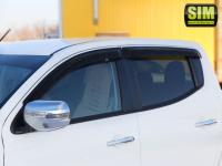 Дефлекторы боковых окон Mitsubishi L200 (2015-) (4шт.) (темный)