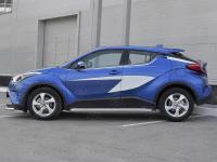 Пороги труба d42 с листом (лист нерж, проф. нерж) (вариант 3) TOYOTA C-HR 2018-
