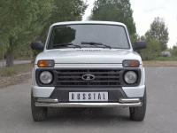 Защита переднего бампера d63 секции-d42 уголки LADA 4x4 URBAN 2014-