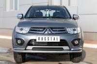 Защита переднего бампера d63 (секции) d42х2 (уголки) MITSUBISHI L200 2014