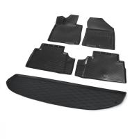 Комплект ковриков салона и багажника Rival для Hyundai Santa Fe IV 5-дв. (7 мест, разложеный 3 ряд) 2018-н.в., полиуретан, без крепежа, 5 шт., K12306008-5