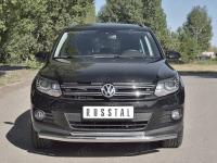 Защита переднего бампера d63 секции-d42 дуга VOLKSWAGEN Tiguan Sport & Style 2011-2016