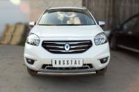 Защита переднего бампера d75х42 овал RENAULT Koleos 2012-2016