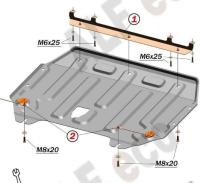 Защита Альфеко для картера двигателя и кпп Hyundai i20, V-все (2008-2014)