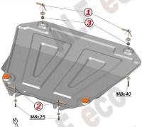 Защита Альфеко для картера двигателя и кпп Lifan Solano; V-1,6 (2009-2016-)