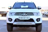 Защита переднего бампера d76 (дуга) d42 (дуга) MITSUBISHI Pajero Sport 2013-2015