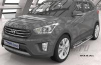 Пороги алюминиевые (Zirkon) Hyundai Creta (2016-)