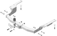 Фаркоп Мотодор на Toyota Highlander 2014-2020 (полностью оцинкован)