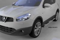 Пороги алюминиевые (Emerald silver ) Nissan Qashqai (Ниссан Кашкай) (2006-2014)