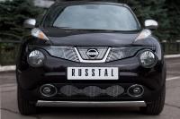 Защита переднего бампера d75х42 овал NISSAN Juke 4х4 2010-2014