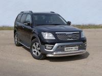 Защита передняя нижняя (двойная) 76,1/75 мм для Kia Mohave 2017-