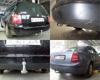 Фаркоп Galia с оцинкованным шаром для Skoda Supreb I 2002-2008, съемный, подрезка бампера, нагрузка 2100 кг