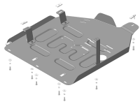 Защита предпускового подогревателя стальная Мотодор Volkswagen Transporter T6.1 2020- (устанавливается только совместно с защитой бака Motodor)