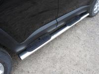 Пороги овальные с накладкой 120х60 мм для Jeep Renegade 4WD 2015-