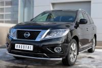 Пороги труба d63 (вариант 1) NISSAN Pathfinder 2014-