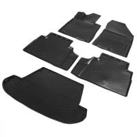 Комплект ковриков салона и багажника Rival для Hyundai Santa Fe IV 5-дв. (7 мест, сложенный 3 ряд) 2018-н.в., полиуретан, без крепежа, 5 шт., K12306007-5