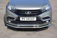 Защита переднего бампера двойная Ø51/51мм (НПС) LADA X-RAY 2016-