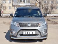 Защита переднего бампера d63 секции-d75х42 дуга SUZUKI VITARA 2015-