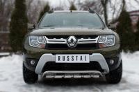 Защита переднего бампера d42 (волна)+d42 (зубы) RENAULT Duster 2015-