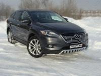 Защита передняя нижняя (с вставкой) 42,4 мм для Mazda CX-9 2013-2017
