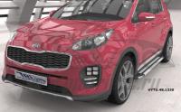 Пороги алюминиевые (Brillant) Hyundai Tucson (2015-) / Kia Sportage (2016-) (серебр)