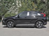 Пороги труба d42 с листом (лист алюм, проф. нерж) (вариант 1) MITSUBISHI ECLIPSE CROSS 2018-