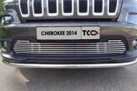 Решетка радиатора 12 мм для Jeep Cherokee (Sport, Longitude, Limited) 2014-
