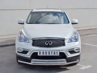 Защита переднего бампера d63 секция-d42 дуга INFINITI QX 50 2016-2018