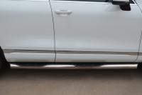 Пороги труба d76 с накладками (вариант 1) VOLKSWAGEN Touareg 2010-2013