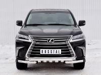 Защита переднего бампера d63 дуга-d63 секции+клыки LEXUS LX450d-LX570 2015 (кроме F-Sport)