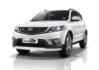 Защита переднего бампера d57+d42 Geely Emgrand X7 2018-