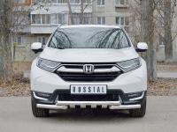 Защита переднего бампера d63 дуга-d63 уголки+клыки HONDA CR-V 2017-