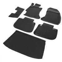 Комплект ковриков салона и багажника Rival для Subaru XV I 5-дв. 2011-2017, полиуретан, с крепежом, с перемычкой, 6 шт., K15402002-1