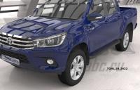 Пороги алюминиевые (Sapphire Black) Toyota HiLux (2015-)