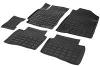 Коврики салона литьевые Rival для Hyundai Solaris седан 2017-н.в./Kia Rio седан, хэтчбек X-line 2017-н.в., резина, с крепежом, с перемычкой, 5 шт., 62305002
