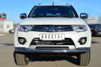 Защита переднего бампера d63 (секции) d42 (уголки) MITSUBISHI Pajero Sport 2013-2015