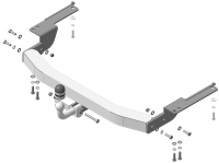 Фаркоп Мотодор на Toyota Land Cruiser Prado 150 (2009-2022) с накладкой из нержавеющей стали