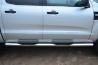 Пороги труба d76 с накладкой (вариант 2) FORD RANGER 2011-