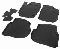 Автомобильные коврики Rival для Volkswagen Polo седан 2010-н.в., полиуретан, с крепежом, с перемычкой, 5 шт., 15804003