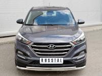 Защита переднего бампера Ф63 секция-Ф42 дуга HYUNDAI Tucson 2015-2017