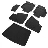 Комплект ковриков салона и багажника Rival для Opel Astra H универсал 2004-2012, полиуретан, с крепежом, с перемычкой, 6 шт., K14202005-1