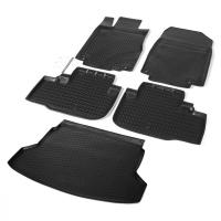Комплект ковриков салона и багажника Rival для Honda CR-V IV 5-дв. 2012-2015, полиуретан, с крепежом, 5 шт., K12101002-1