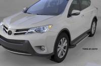 Пороги алюминиевые (Topaz) Toyota RAV4 (Тойота РАВ4) (2013-) силовой крепеж