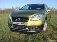 Защита передняя нижняя (двойная) 42,4/42,4 мм для Suzuki SX4 2013-