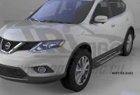 Пороги алюминиевые (Corund Silver) Nissan X-Trail (2014-)