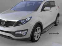Пороги алюминиевые (Sapphire Silver) Kia Sportage (Киа Спортаж) III (2010-)