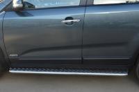 Пороги труба d42 с листом (лист алюм, проф. нерж) (вариант 1) KIA Sorento 2012-