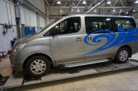 Пороги алюминиевые (Sapphire Silver) Hyundai H1 (2007-)