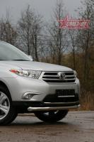 Защита переднего бампера d 76 "Toyota Highlander" 2010-
