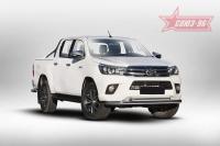 Защита переднего бампера труба d76/60 двойная,Toyota HiLux 2015-